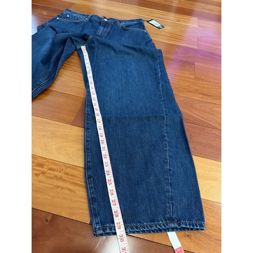 NWT 7 For All Mankind Barrel Jeans Womens Blue High Rise Curved Leg 32 - Picture 10 of 13